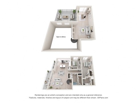 Floor plan for 2 beds, 2 baths, 1795 sqft